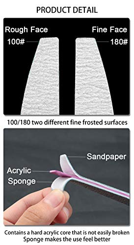 Nail Files Buffers, 25Pcs 100/180 Grit Nail Files Sanding Polishing Buffer Block Uv Gel Nail Polisher Manicure Pedicure Tools Nail Care Tools #TOP2