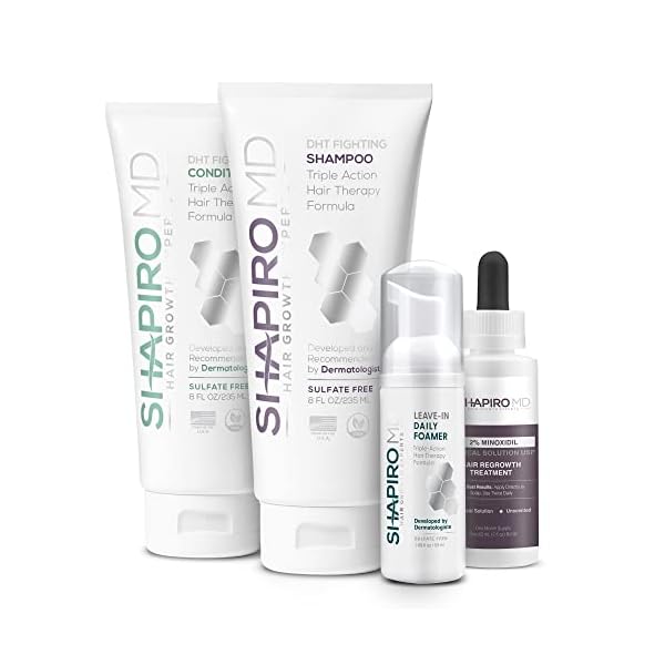 Women's Regrowth Kit Plus: Shampoo, Conditioner, 2% Minoxidil, Leave-In Foamer. Anti Hair Loss and Thinning Hair…