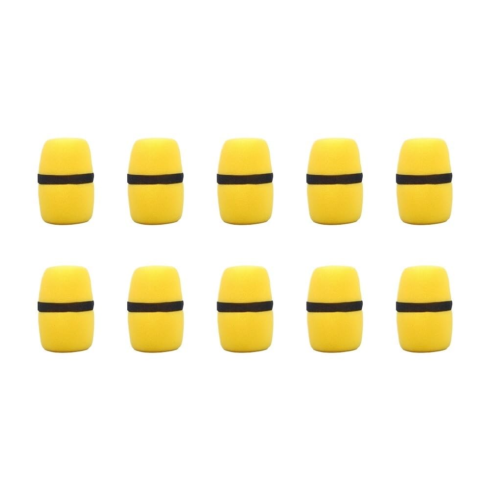 Mikrofon z pianką Piankowa osłona przedniej szyby mikrofonu, 10 sztuk, wielokolorowa(Yellow 10pcs)