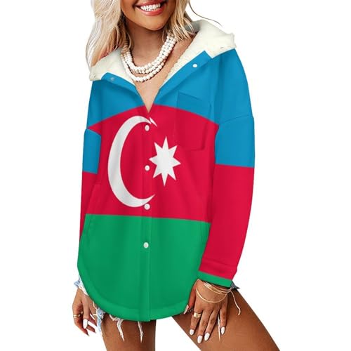 Veste polaire femme drapeau azerbaïdjanais contre le froid veste d'hiver chaude à poches