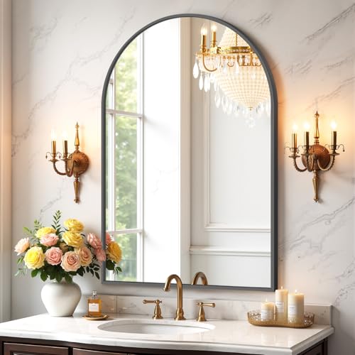 Atilioo Arched Matte Black Mirror