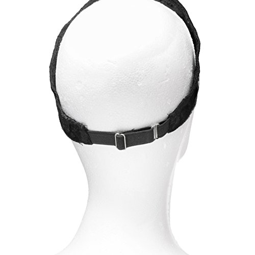 Dini Bands - Non Slip Velour Band With a Strap Closure that will keep your Wig in place without the need of Clips (2 Pack) - Black