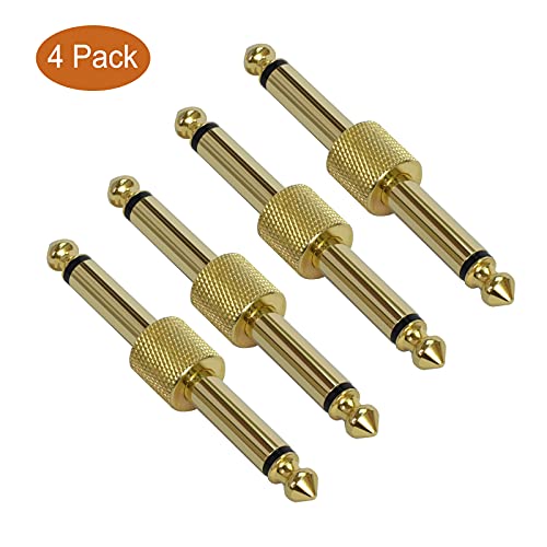 Stax 4 Packs Professional Guitar Pedal Coupler,1/4 Inch Ts 6.3Mm Pedal To Pedal Connector Straight Type thumb #4
