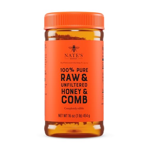 Nate's 100% Pure Raw & Unfiltered Honey and Comb -...