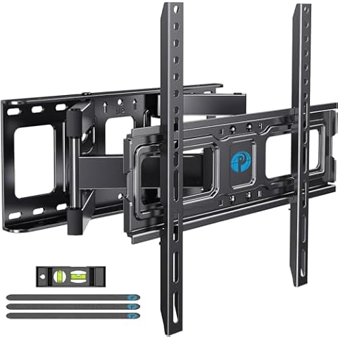 Pipishell TV Wall Mount for 26-65 inch LED LCD OLED 4K TVs up to 99lbs, Full Motion TV Mount Bracket Articulating Swivel Extension Tilting Leveling Max VESA 400x400mm, Fits 12/16 Inch Wood Studs Cover
