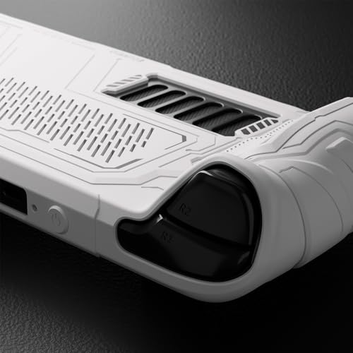 Coque Steam Deck OLED silicone blanche playvital antichoc avec capuchons joystick - 3