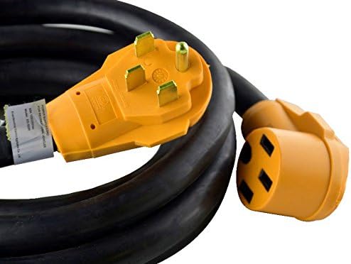 50 Amp Cynder 00643 RV Camper Electrical Extension Cord 25' ft (25 Feet, Yellow)