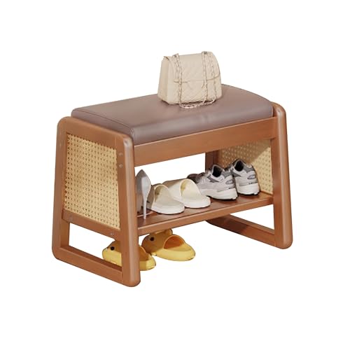 WXZXWXZX Banco Zapatero Entrada Recibidor con Asiento Banco Almacenaje Banqueta Dormitorio Banco Madera Banco Pie de Cama para Sala de Estar Pasillo(Brown,50cm/19.69in)