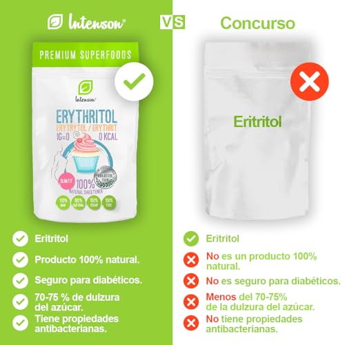 Miniatura 3 de Eritritol 1 Kg Edulcorante 100 Natural Vegano Edulcorante Granulado Alternativa Al Azúcar Apto Para Diabéticos El Empaque Puede Variar