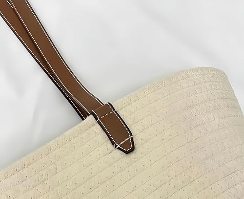 Bolso Tote Grande Estilo Francés para Mujer con Asas de Cuero miniatura 6