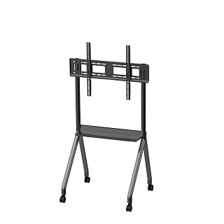 Cornea Premium Interactive Panel Display Stand Heavy Duty Heights Adjustment Floor TV Trolley with Brackets for 32IN|42IN|50IN|55IN|65IN|75IN|85IN|86IN with Locking Wheels Holds Upto 120Kg 2 Shelves
