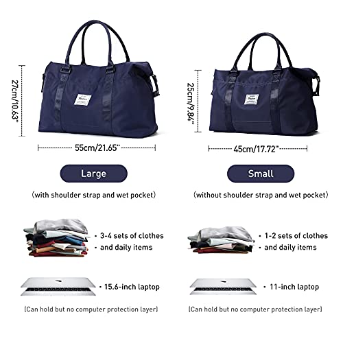 Travel Duffel Bag,Sports Tote Gym Bag,Shoulder Weekender Overnight Bag For Women With Toiletry Bag,Navy Blue Large #TOP6