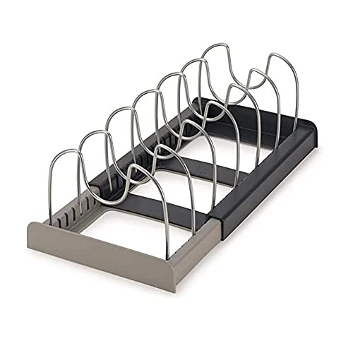 Bassulouda 7 divisores de acero para olla de cocina, soporte de tapa expandible, organizador de sartén, tipo cajón, utensilios ajustables para organizar