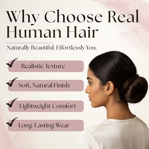Image of Hair Bun for Women-100% Natural Real Human Hair Extension | Clutcher Hair bun for Women and Hairs Volumizer Easy-To-Wear Hair's Clutcher for Women-Trendy Look (Black)
