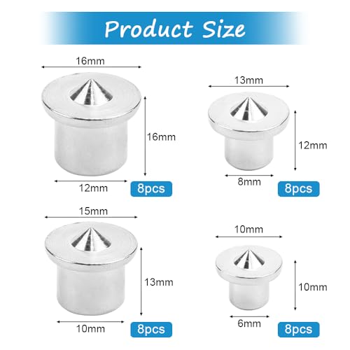 LPAMABA 32 Stück 6/8/10/12mm Dübel Zentrierspitze Holzdübel Setzer Markierer Dübellochmarkierer Dübelspitzen Dübelsetzer Holzdübel Spitzen Markierspitzen Dübel Dübelloch Zentrierstift Dübelmarkierer