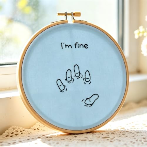 Image of Crafmanoe Easy Hand Embroidery Kits for Adults Beginners, Embroidery Starters Kits, Stamped Cross Stitch Kits Needlepoint Kits for Beginners Adults, Embroidery Hoop, Thread, Fabric and Video Tutorial