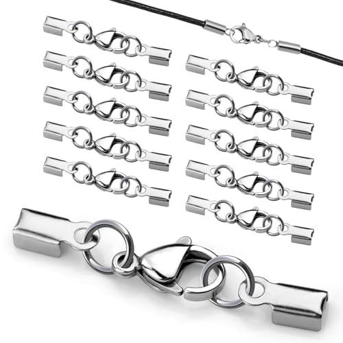 Fechos para pulseiras aço inoxidável broche de lagosta fecho de corrente de broches bijuteria ganchos para pulseiras fecho multicolar colares cordão para brincos bricolage pingente 10 peças
