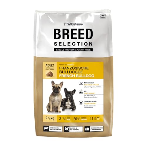 Wildsterne Breed Selection Französische Bulldogge 2,5 kg | Getreidefreies Trockenfutter | Monoprotein | von Tierärzten entwickelt