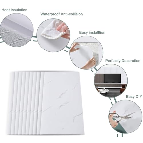 Azulejos de mármol autoadhesivos 60x30cm revestimiento vinilo impermeable suelo pared 7
