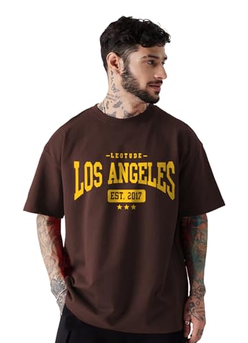 Image of TROND️ Premium Men's 100% Cotton Oversized Half Sleeve Printed Branded T-Shirt (Color Black)