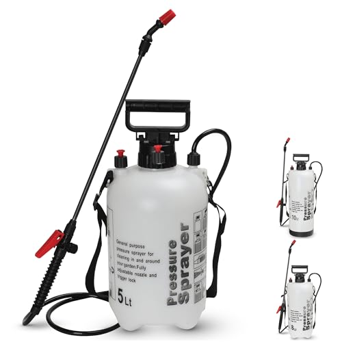 My Garden 5 Litre Sprayer Pump – Weed Killer Pressure Sprayer Pump Action – High Pressure Long Reach Sprayers – Ideal For Spraying Water Fertiliser Herbicides Pesticides Preservative & Detergent