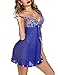 Avidlove Women Nightwear Lace Babydoll Strap Chemise Halter Lingerie Sexy Nighty Blue L