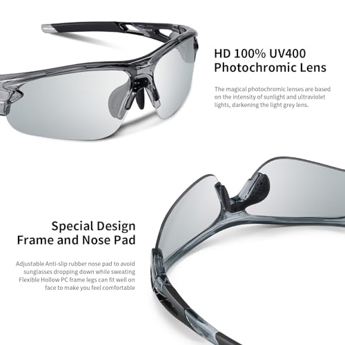 Lentes de sol deportivos polarizados, protección UV 400 para hombres, mujeres y jóvenes, ideales para béisbol, ciclismo, pesca, correr y golf, lentes TAC