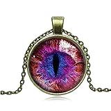 JczR.Y Classic Cat Eyes Crystal Jewelry Sets Dragon Eyes Moon Shape Necklace Bracelet Earrings for Women Fashion Jewelry (I:Anti-Copper/Purple)