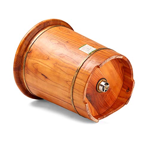 Barril de pedicura de madera con drenaje 45 cm miniatura 3