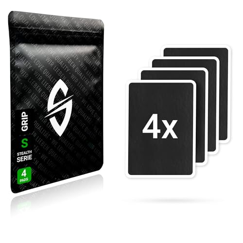 SensoryBoost DIY Grip Tape 4 x Pads - Rutschfeste, Schweißabsorbierende Aufkleber (95×70 mm), Ultra Dünn & Selbstklebend – Griffband Zubehör für Maus, Tastatur, Smartphone & Controller