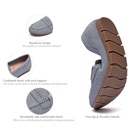 Image of Cvistpieo Loafers for Women Comfortable Dressy Casual Work Flats Lightweight & Breathable Slip On Walking Shoes Knit