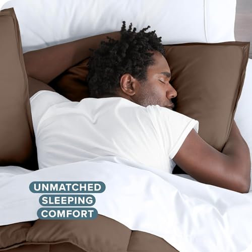 Image of Viewstar Premium Cotton Duvet Cover, Single Size 60x90 Inches, 300 Thread Count, Ultra-Soft, Wrinkle-Free, Cotton-Quilt /Comforter Zipper Cover (Brown)