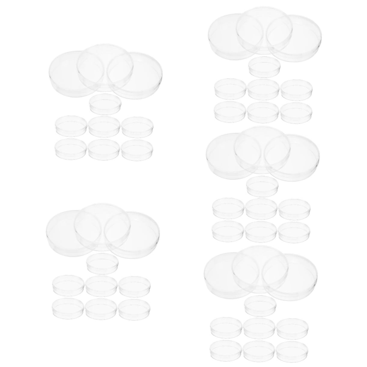 Gatuida 50pezzi Piastre Di Coltura Plastica Trasparente Con Coperchio Per Esperimenti Di Laboratorio Resistenti e Pratiche Per Scuole e Ricerca Scientifica