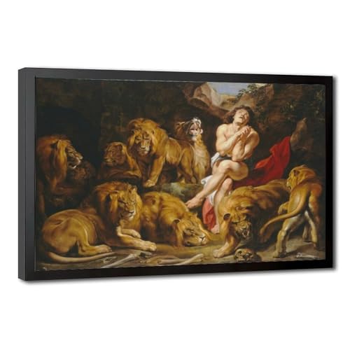 Toile Rubens Daniel tanière des lions grand cadre décoration murale salon