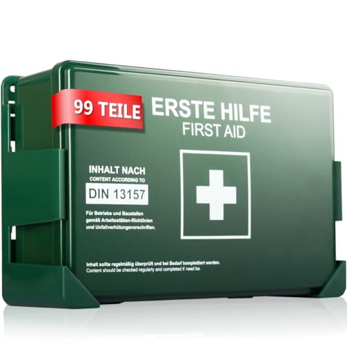 Betriebsverbandkasten Erste-Hilfe-Koffer mit Inhalt Wandhalterung...