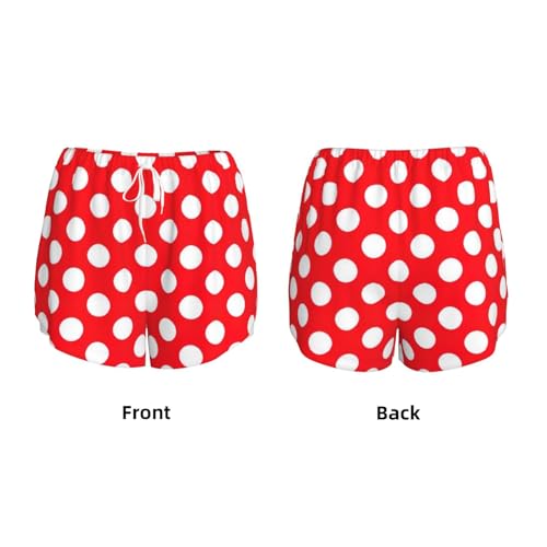 Short de yoga anti-transparence à double couche imprimé pois - 5