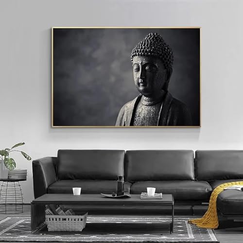 Toile bouddha méditant noir TONGYINLI 40x60cm pour salon