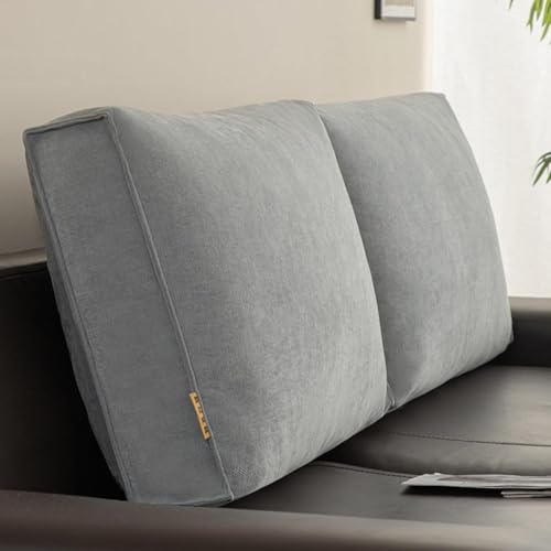 CAMZ Thick Couch Back Cushions Pillows Sofa Back Cushions Headboard with Removable Cover Sofa Waist Cushion Reading Pillow Lumbar Support Pillow (Ash 80cm/31.5in)