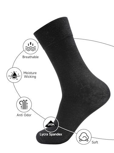 Mens Dress Socks Thin Lightweight Size 8-13 Combed Cotton Anti Odor Quick Dry Classic Pattern3