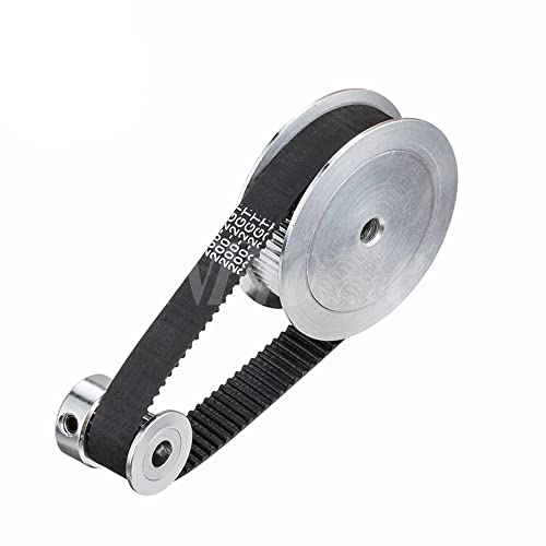 Dorundea 60T 20T PULLEYS 2Pcs Aluminum 5Mm Bore 2Gt Pulley 60 Tooth + 2Pcs Gt2 20T Timing Belt Synchronous Wheel +2Pcs 200Mm Closed Loop Rubber Belt thumb #2