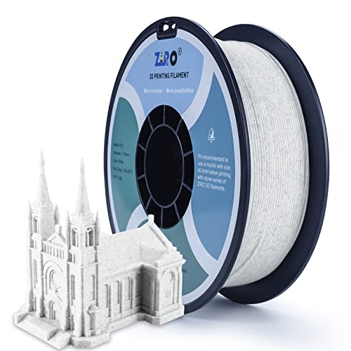 Image of ZIRO PLA Marble Filament 1.75mm, Nature Rock-Like 3D Printing Material, Fit for Most FDM 3D Printers, 2.2lbs Spool, Marble
