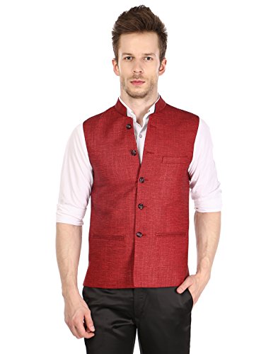 Image of Platinum Studio Men's Waistcoat (NJ-797-MRN- Maroon 44)