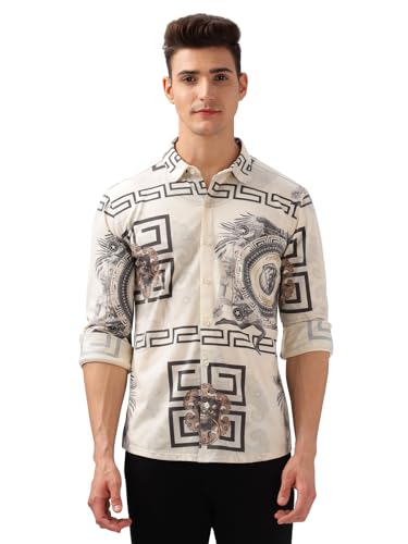 Image of BULLMER Trendy Regular Fit Striped Causal Full Sleeve Shirt for Men.