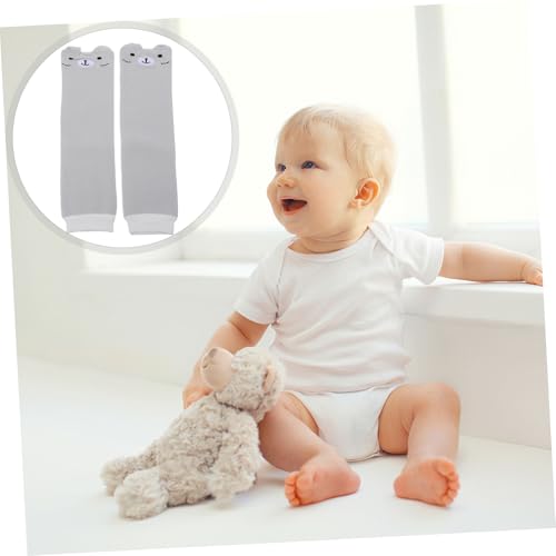 GALPADA Thick Cartoon Knee Pads Slip Leg Warmers Soft Crawling Protection for Boys Winter Bear Design3