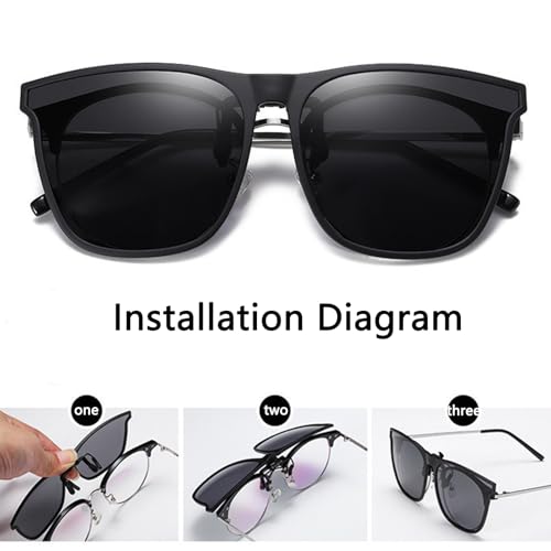 Oversized Square Sunglasses with Dark Gray Polarized Lenses, Matte Black Frame3