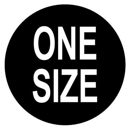 Pack of 100 Size Stickers/Sticky Labels - Suitable for Clothes/Garment Packaging (One Size - Black)