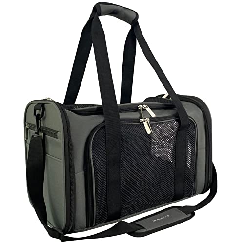 Mr-Peanuts-Airline-Approved-Soft-Sided-Pet-Carrier-17X11X11-Travel-Tote-with-Soft-Padded-Bedding-with-Strong-14-Wood-Base-Seatbelt-Luggage-Attachment-Perfect-for-Cats-and-Small-Dogs