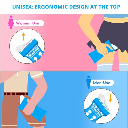 HOKINETY Disposable Urine Bag for Travel - 900ML Portable Pee Bags for Women Men 12 PCS Emergency Vomit Bags Unisex Urinal