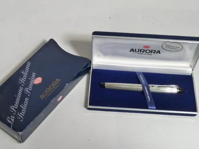 未使用　AURORA イプシロン 万年筆 スターリングシルバー 14金 字幅M 未使用 AURORA イプシロン 万年筆 スターリングシルバー 14金 字幅M