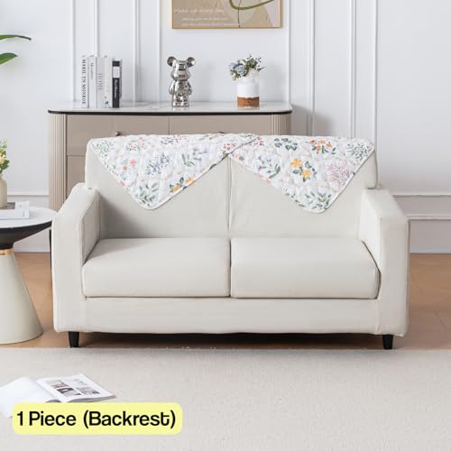 Image of House of Quirk 'Mughal Series' Printed Quilted Sofa Cover for 1 /2 /3 /4 Seater - Anti-Slip, Washable Couch Protector Slipcover (Backrest, Baghe Bahar, 50x70 cm)